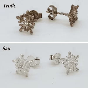 Trước và sau khi làm sáng trang sức bạc